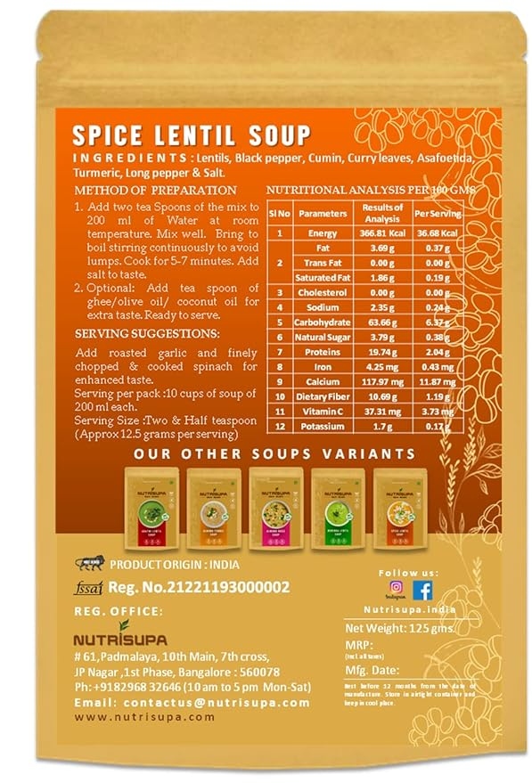 Nutrisupa Spiced Lentil Soup