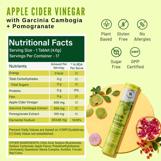 Wellbeing Apple Cider Vinegar with Garcinia Cambogia and Pomegranate