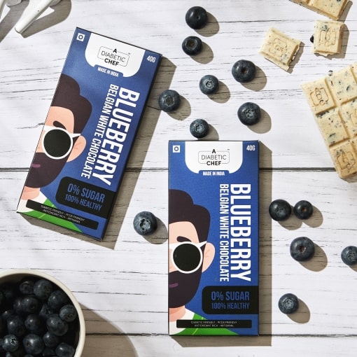 A Diabetic Chef Blueberry Sugar-Free Belgian White Chocolate