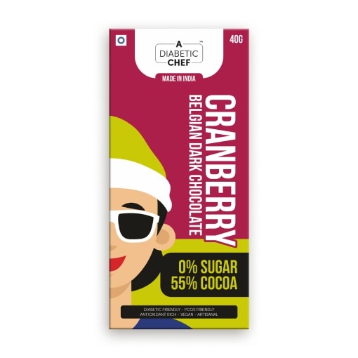 A Diabetic Chef Cranberry Belgian Sugar-Free Dark Chocolate