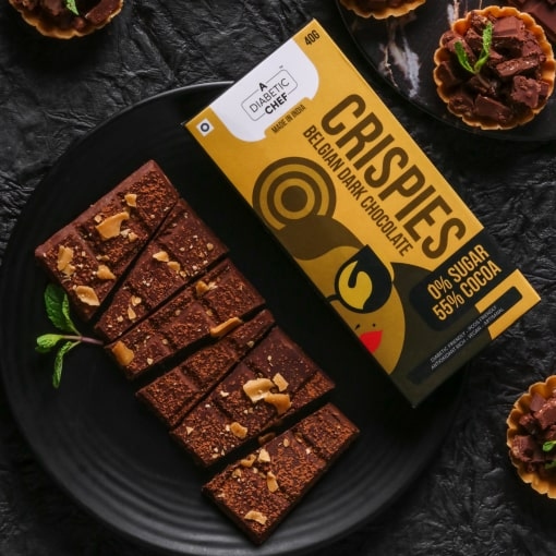 A Diabetic Chef Crispies Belgian Sugar-Free Dark Chocolate