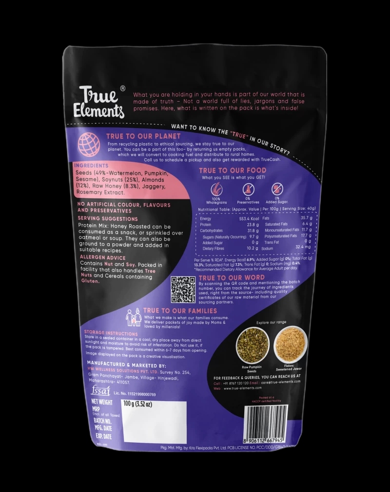 True Elements Protein Mix Honey Roasted