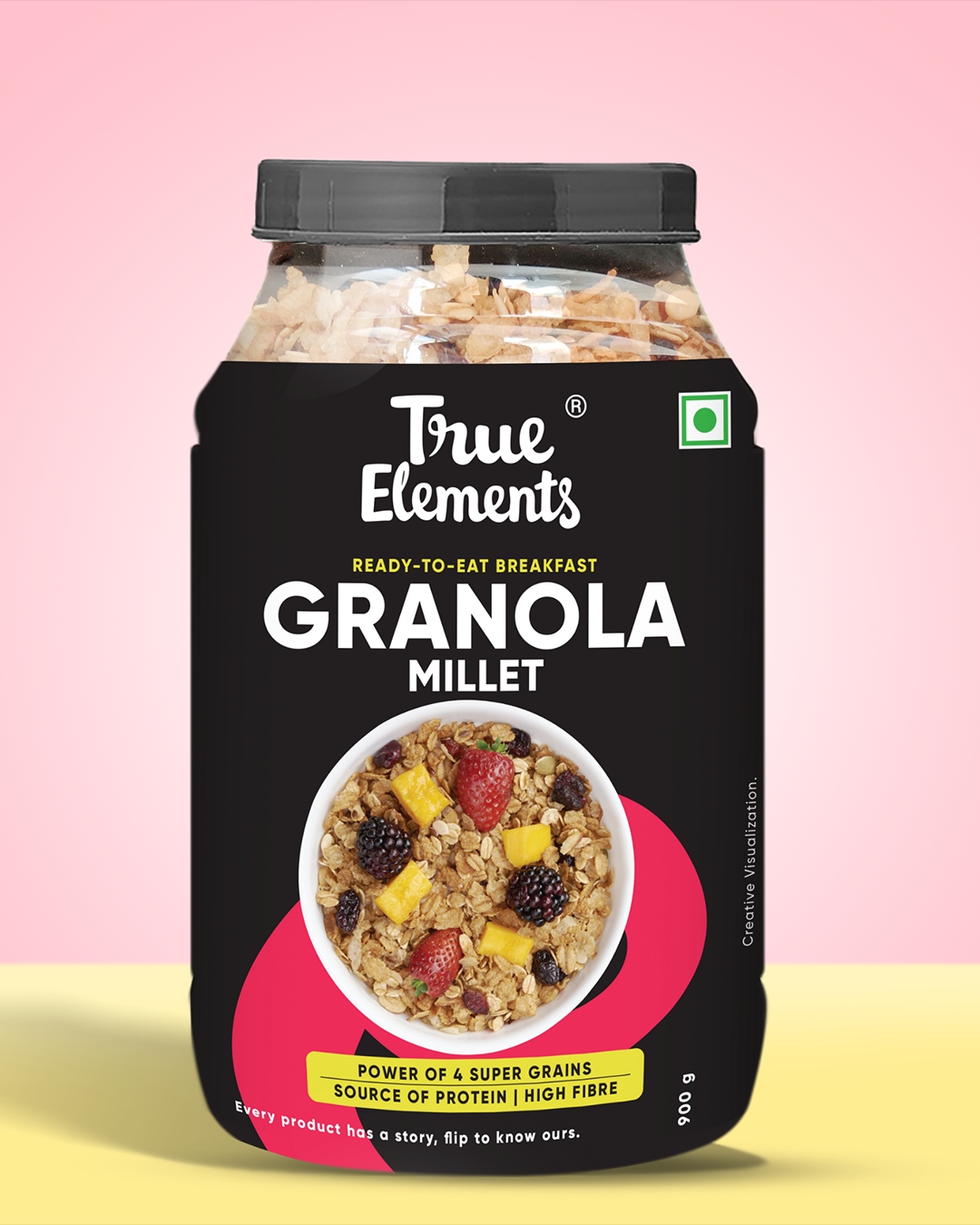 True Elements Millet Granola with Almonds and Cranberries