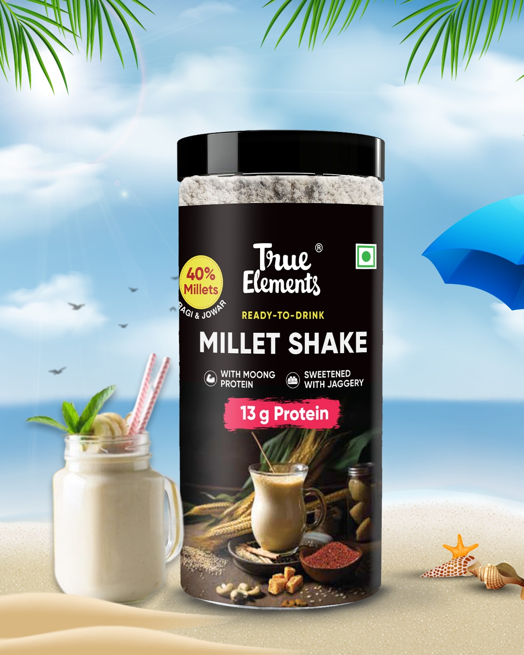 True Elements Millet Shake - With Ragi & Jowar
