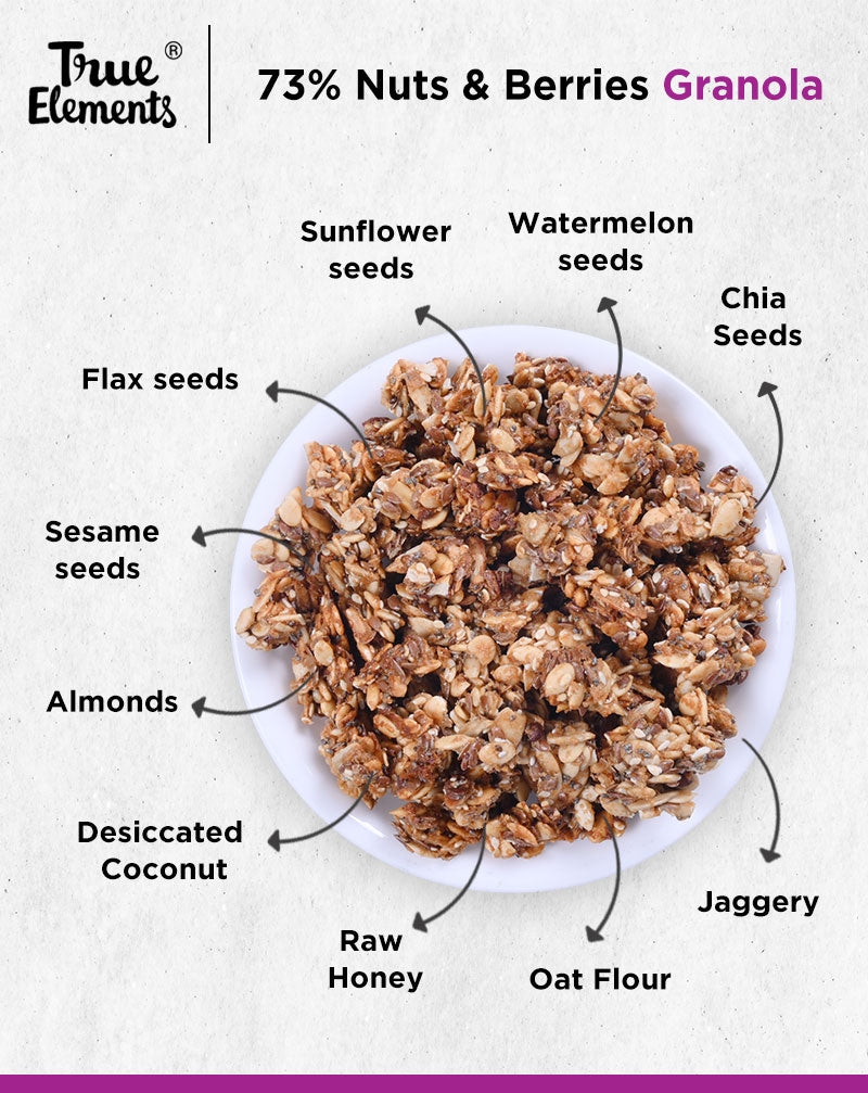 True Elements Protein Granola - Contains 21.6g Protein