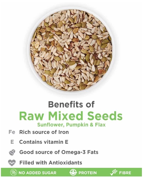 True Elements Raw Sunflower Pumpkin & Flax Seeds