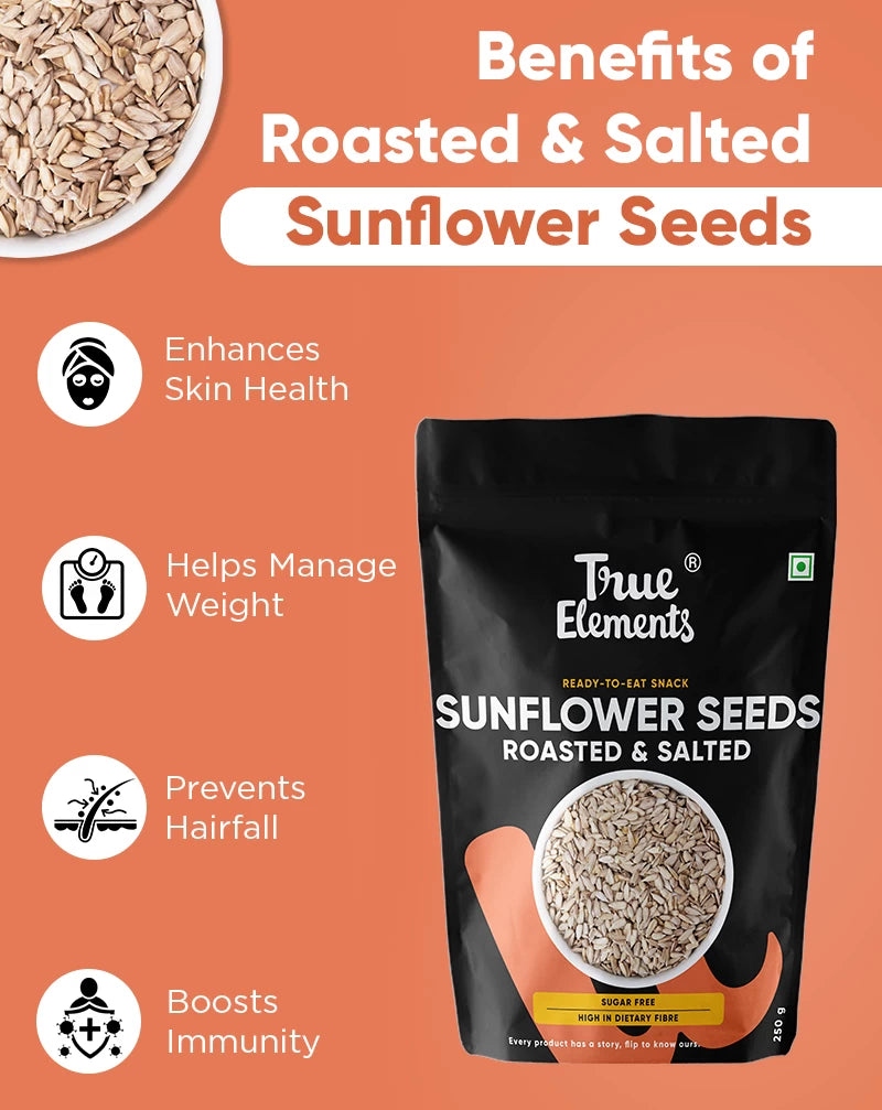 True Elements Roasted Sunflower Seeds Salted Crunch