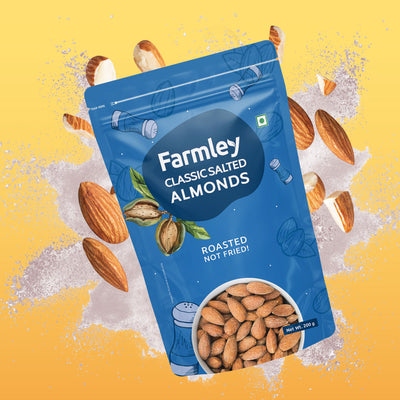 Farmley Classic Salted Almonds - Roasted, Not Fried