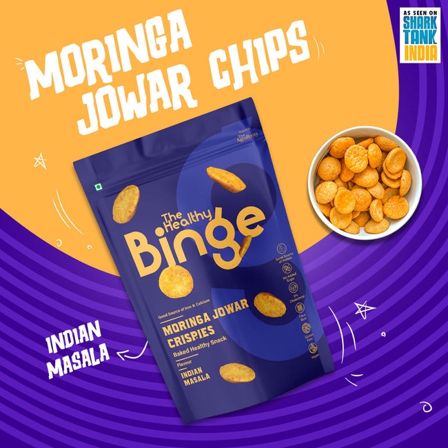 The Healthy Binge Indian Masala Jowar Moringa Baked Chips