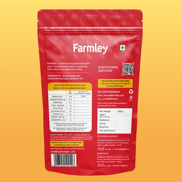 Farmley Premium Whole Cranberry (Dried)