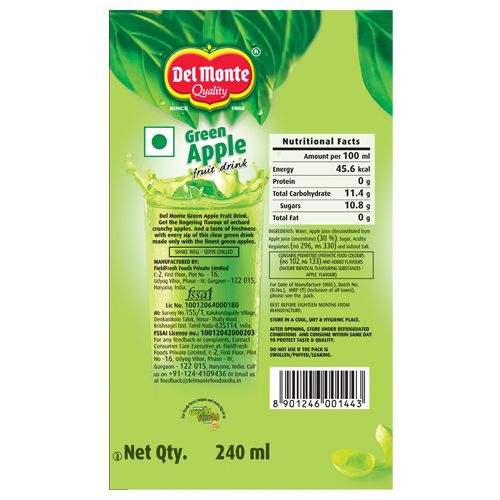 Del Monte Fruit Drink Green Apple Image