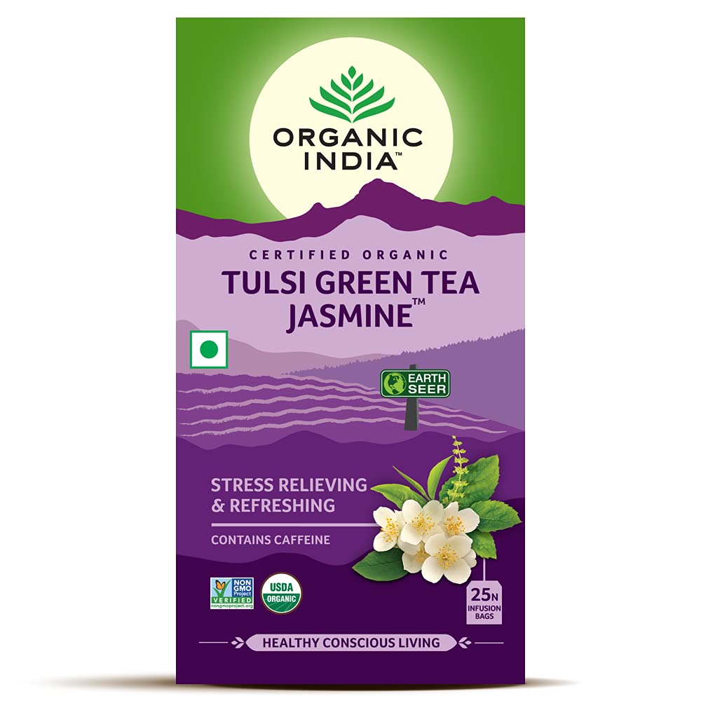 Organic India Tulsi Green Tea Jasmine Tea Bags Image