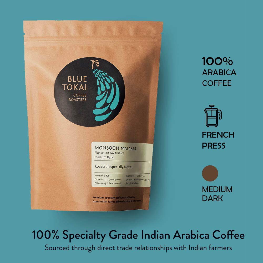 Blue Tokai Coffee Monsoon Malabar Medium Dark Roast Arabica Coffee Image