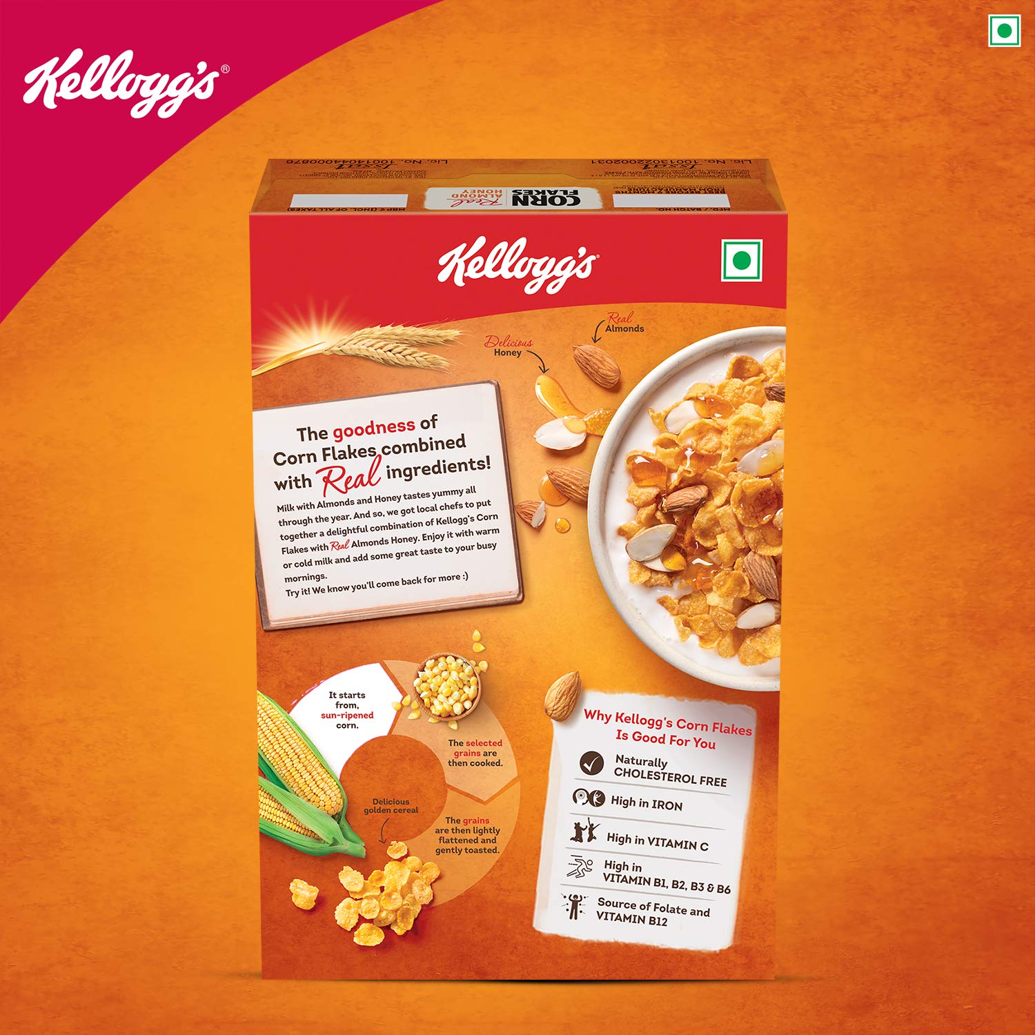 Kellogg's Corn Flakes Real Almond Honey Image