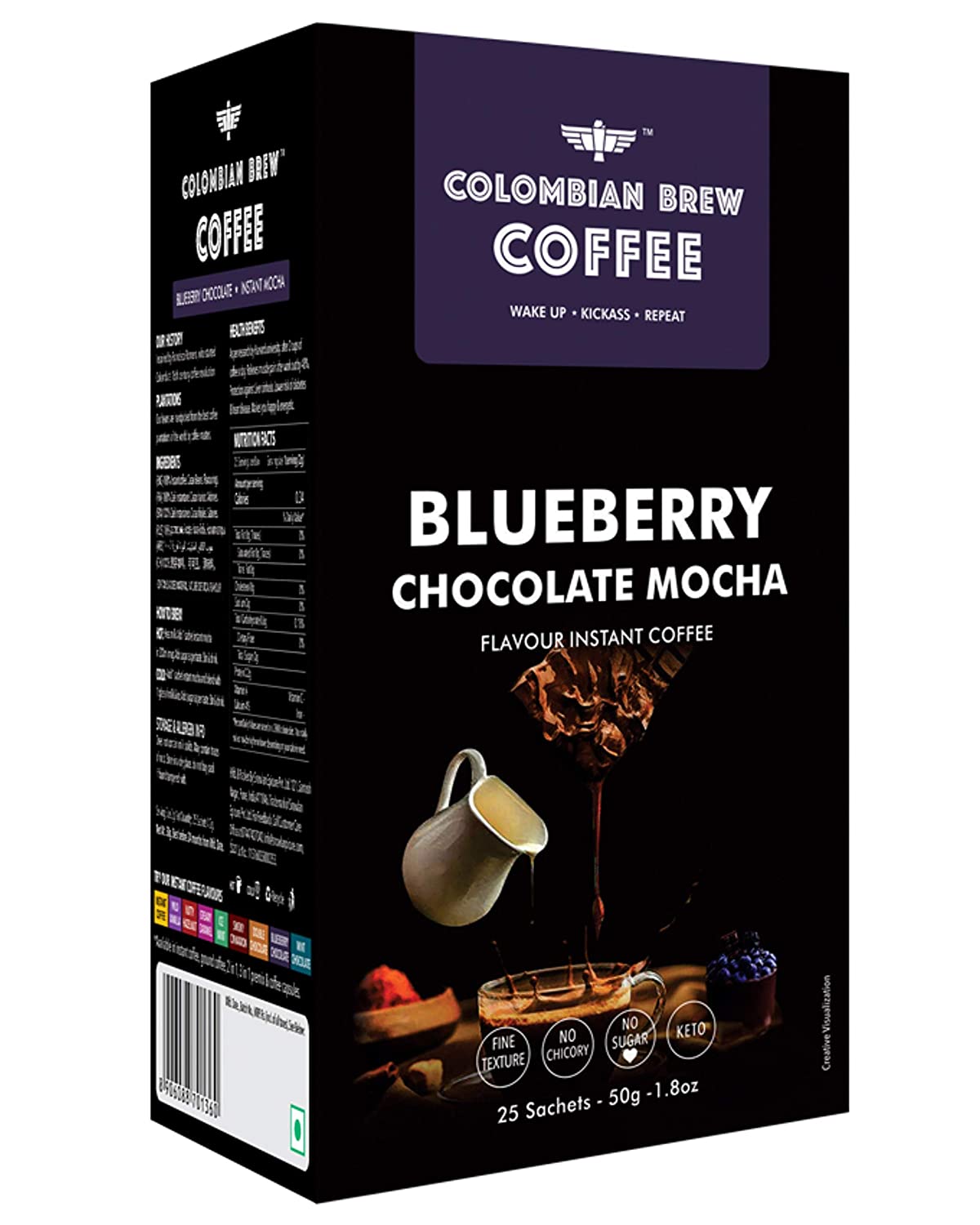 Colombia Brew Coffee Blueberry Chocolate Mocha Instant Coffee Image