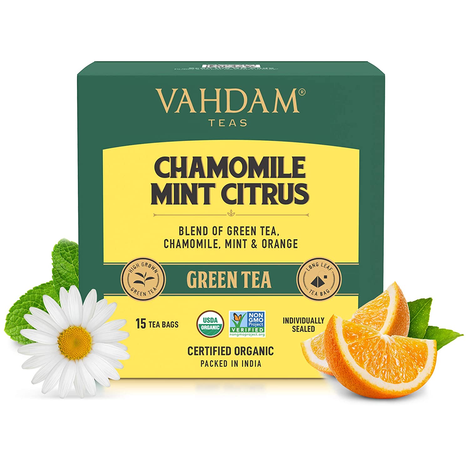 Vahdam Organic Chamomile Green Tea With Mint Image