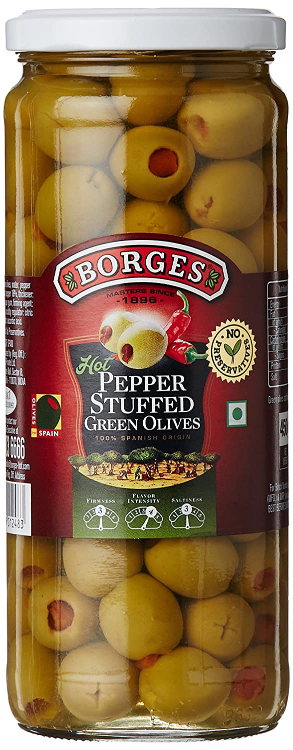 Borges Hot Pepper Stuffed Green Olives Image