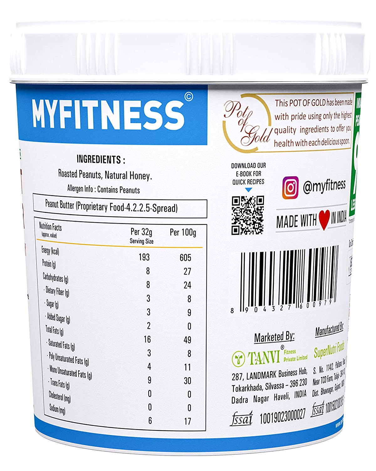 Myfitness Honey Peanut Butter Crunchy Image