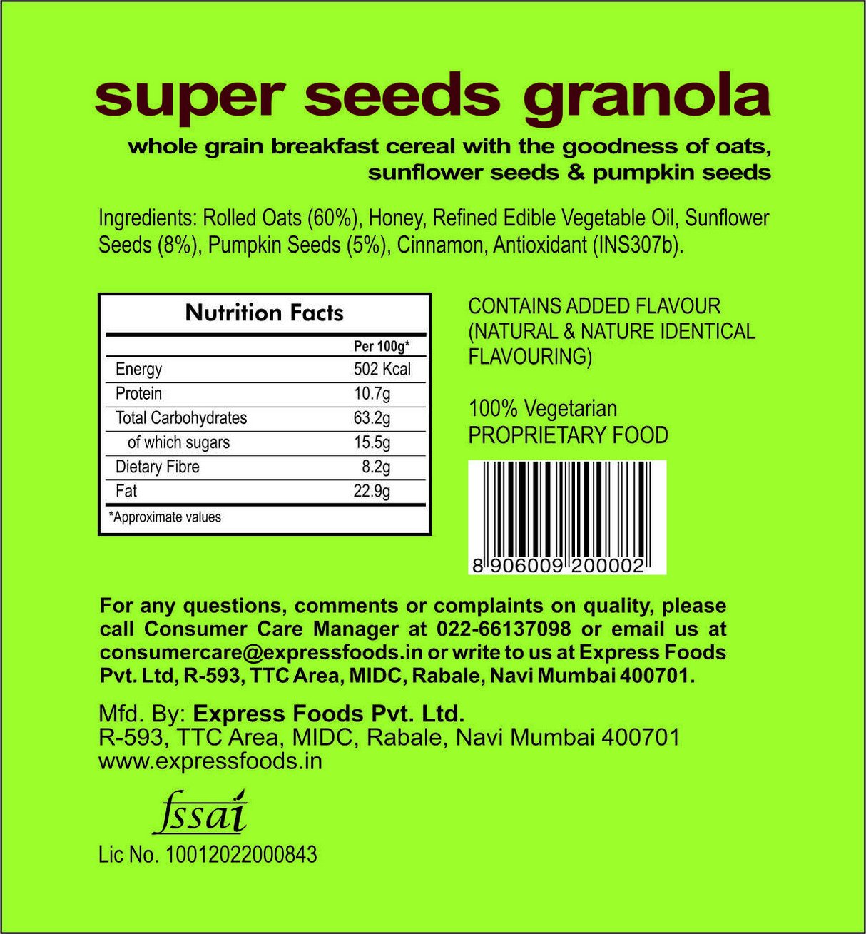 Express Foods Super Seeds Granola Image