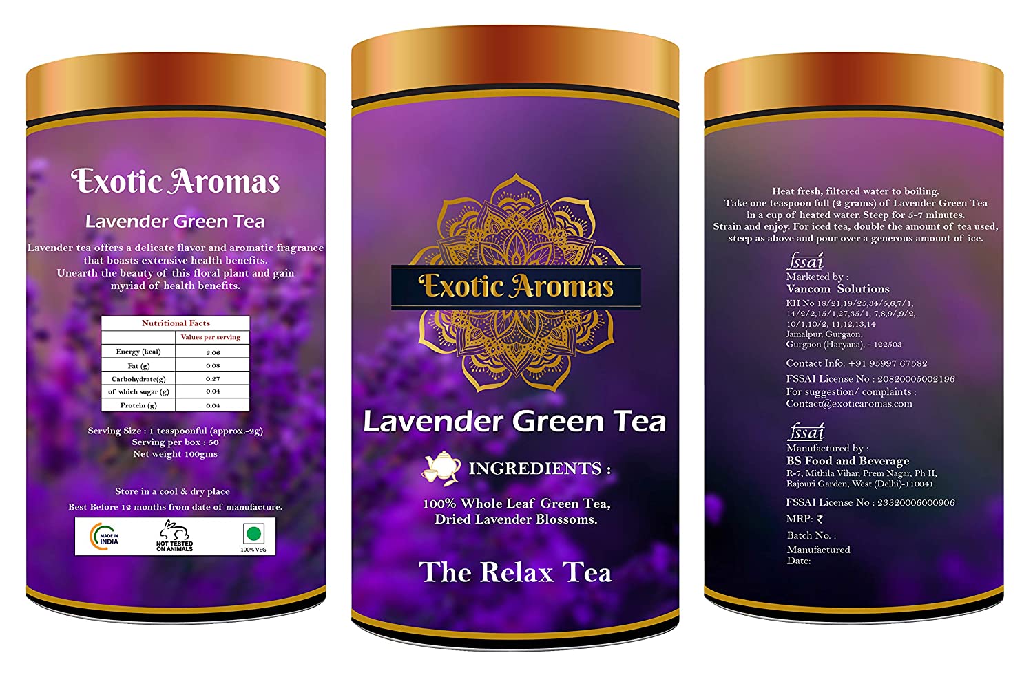 Exotic Aromas Lavender GreenTea Image