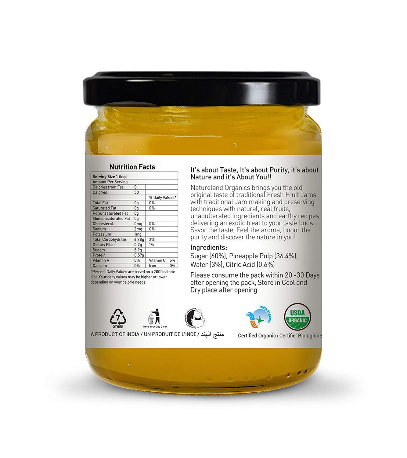 Natureland Organics Pineapple Jam Image