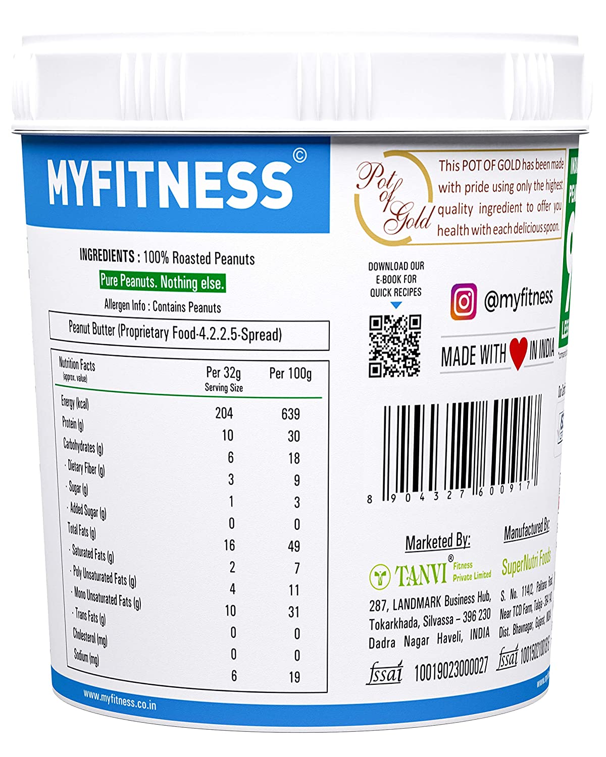 Myfitness Natural Peanut Butter Crunchy Image