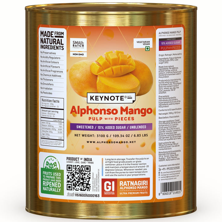 Keytone Alphonso Mango Pulp With Pieces Sweetened Image