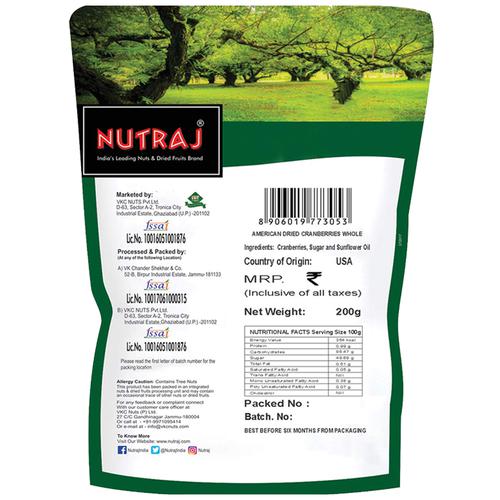 Nutraj American Dried Whole Cranberries Image