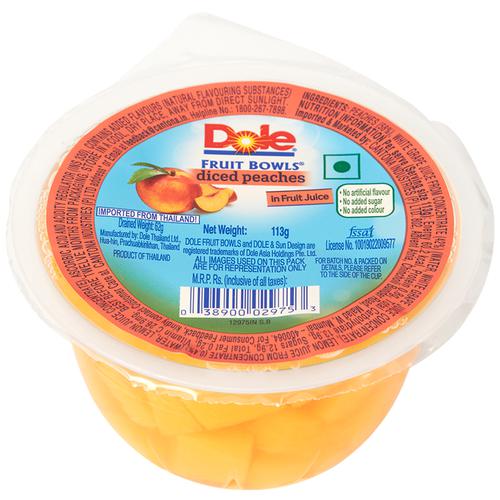 Dole Fruit Bowls Diced Peaches In Fruit Juice Image