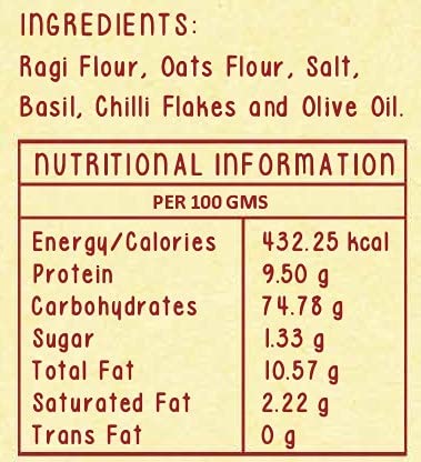 Ayurnosh Basil & Chilli Ragi Crackers Image