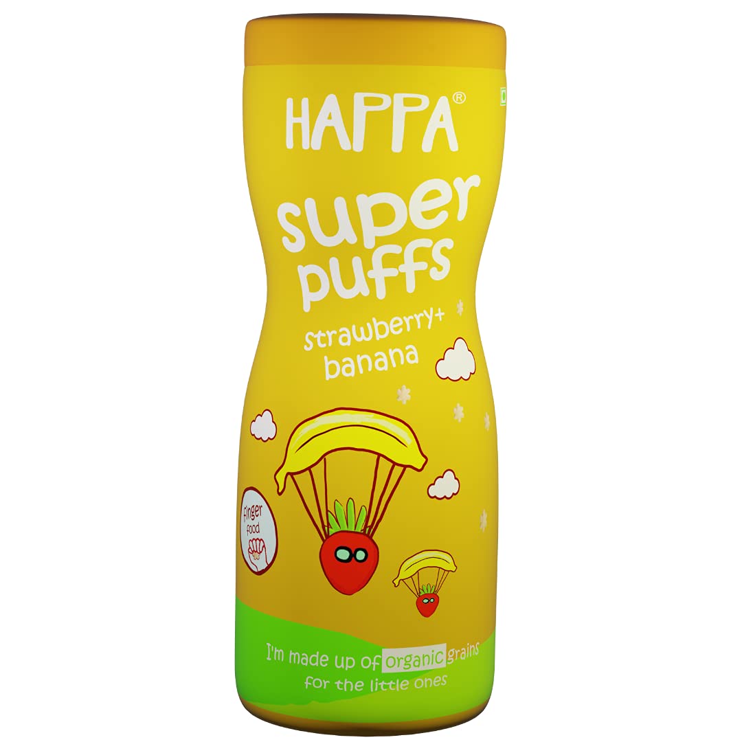 Happa Organic Multigrain Strawberry & Banana Melts Super Puffs Image