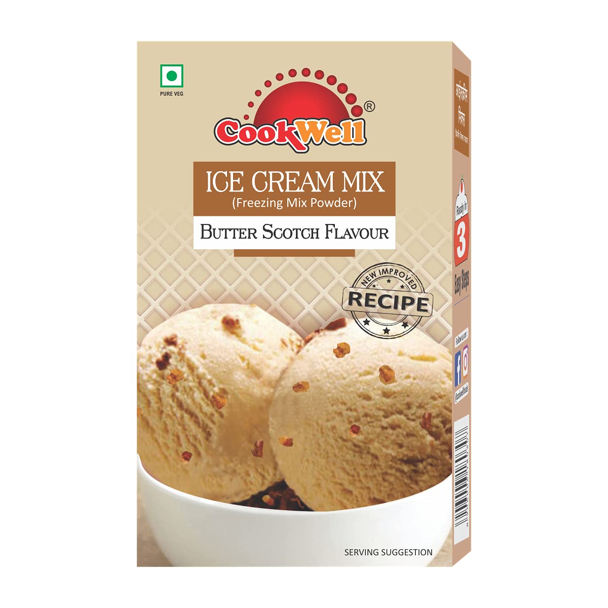 Cookwell Ice Cream Mix Butter Scotch Image