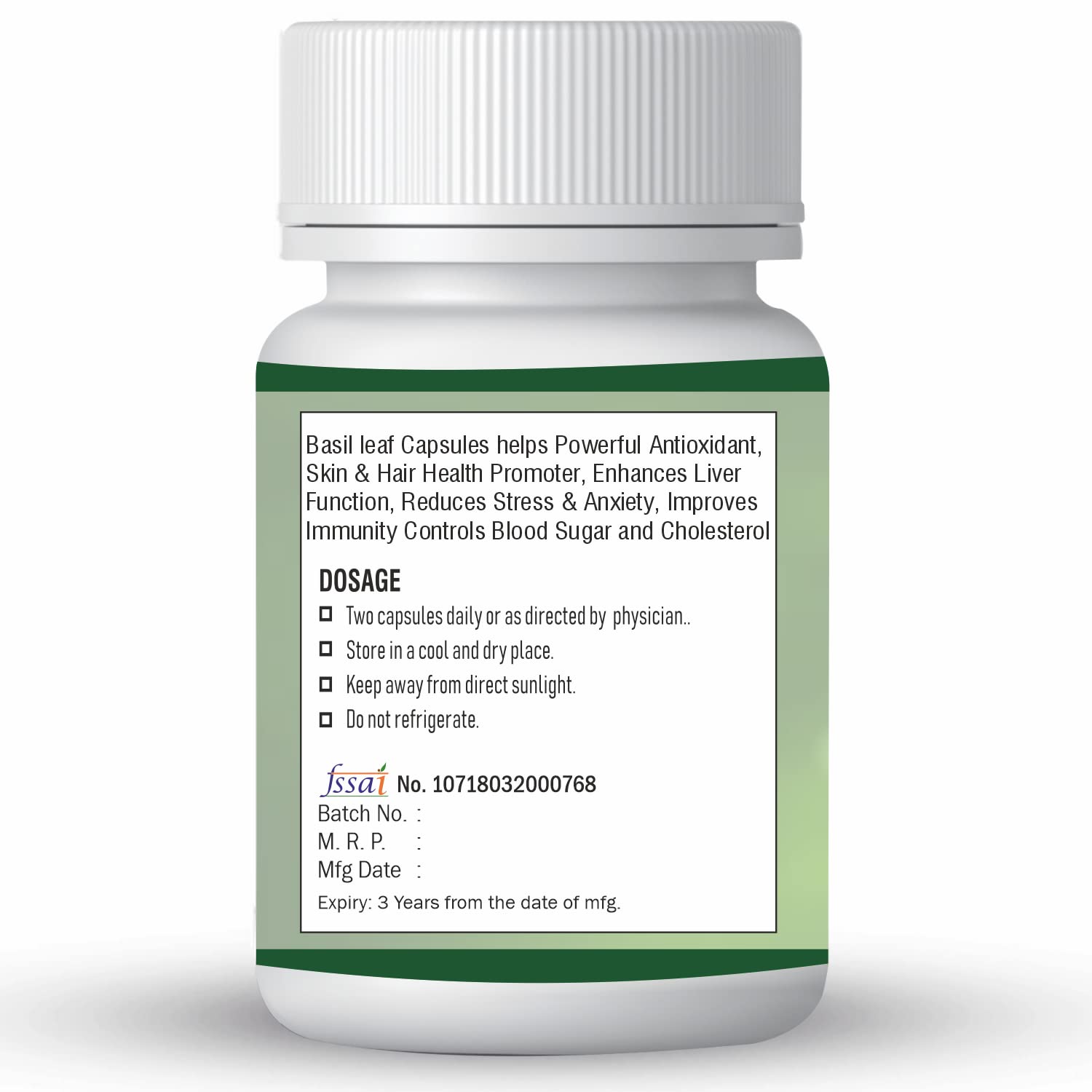 Xovak Pharma Organic Basil Leaf Capsules Image