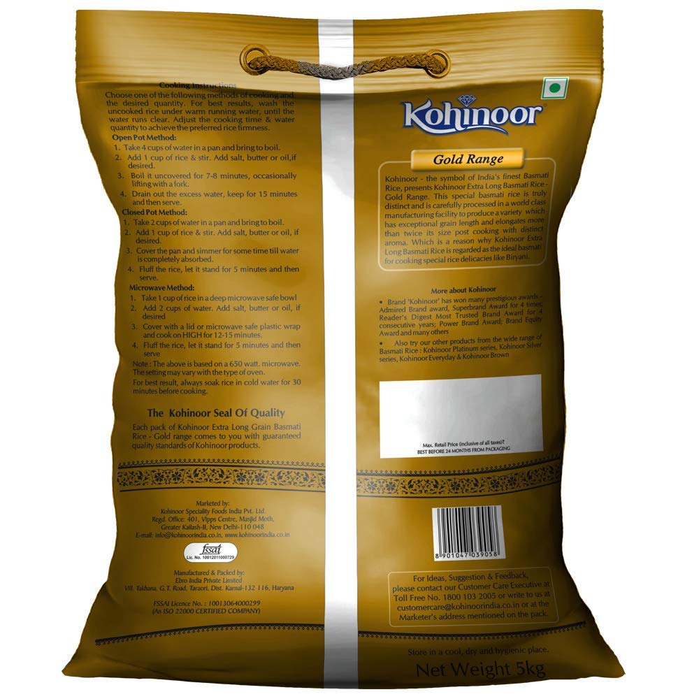 Kohinoor Gold Indai's Finest Extra Long Authentic Basmati Rice Image