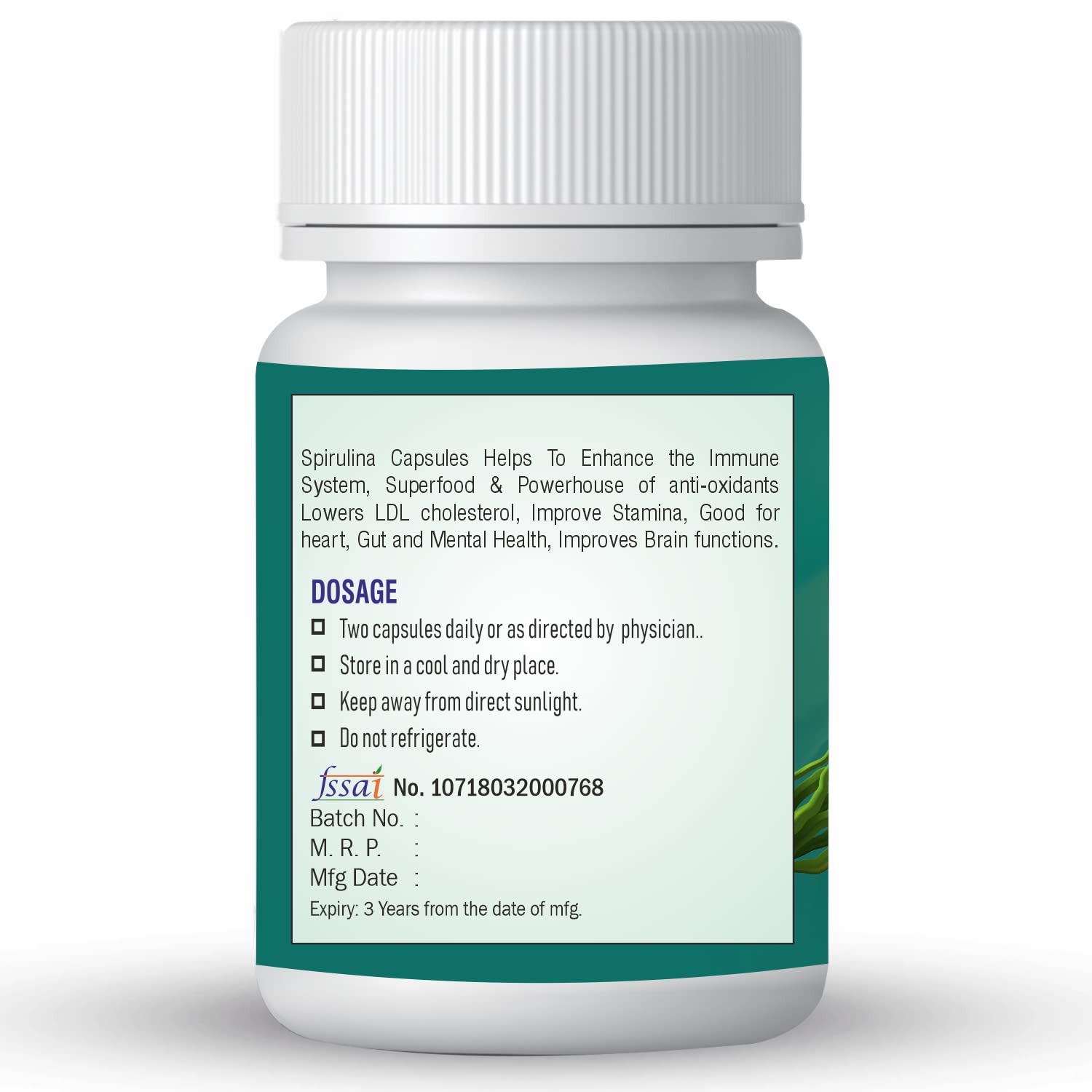 Xovak Pharma Organic Spirulina Capsules Image