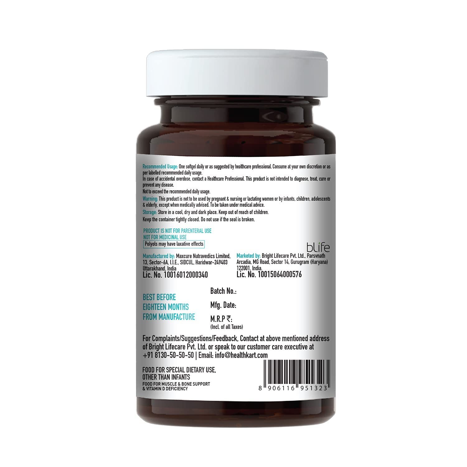 HK Vitals Vitamin D3 Capsules Image