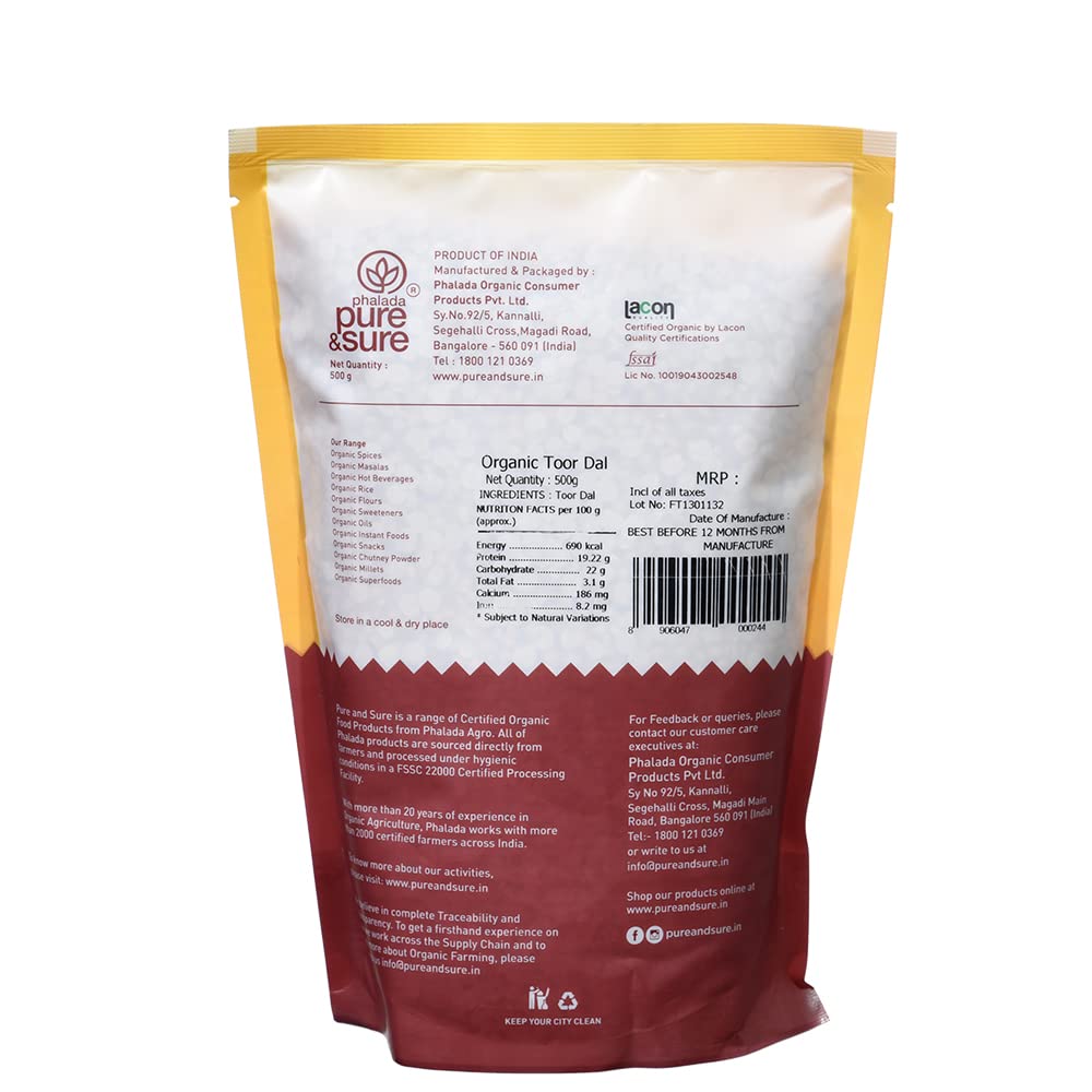 Pure & Sure Organic Toor Dal Image