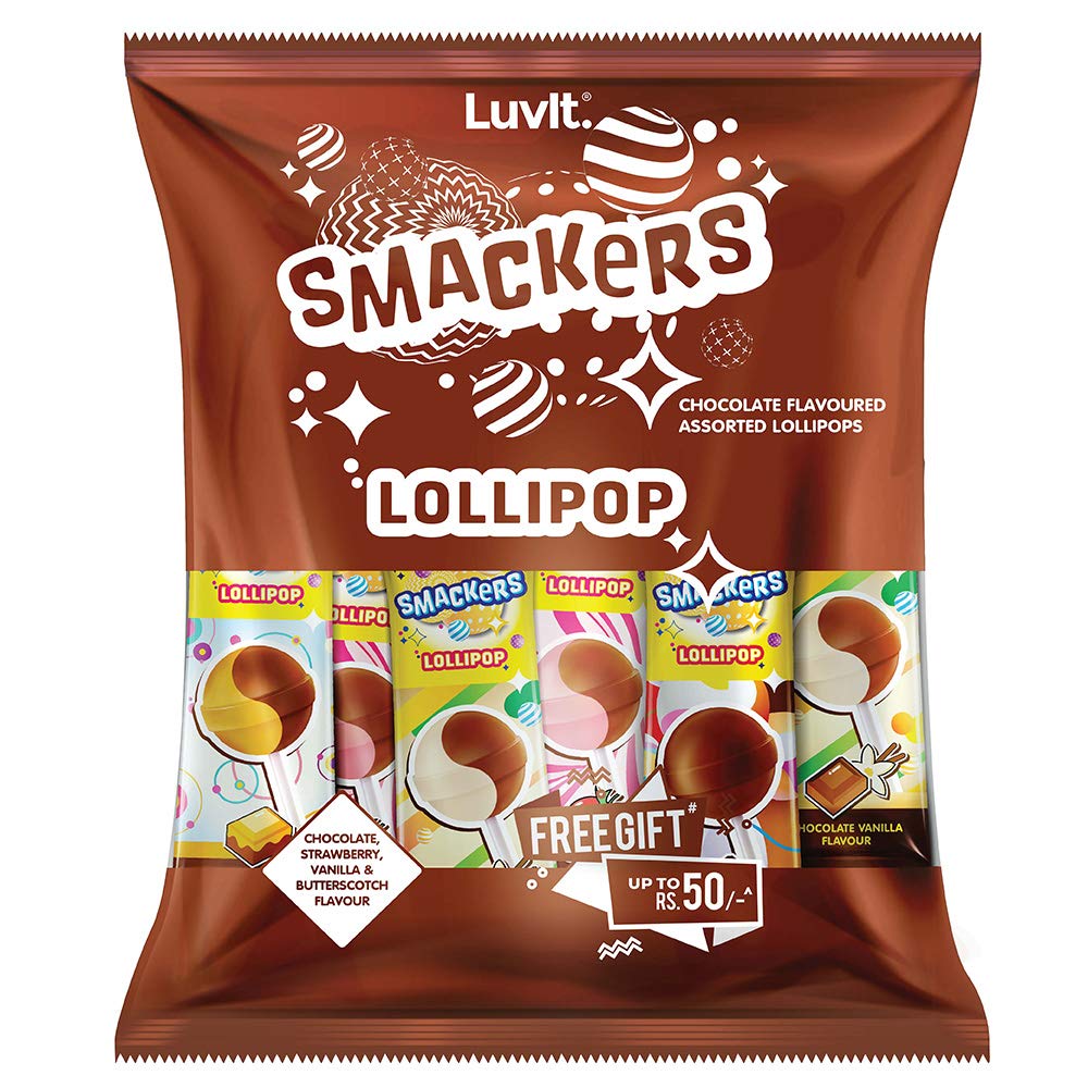 LuvIt Smackers Chocolate Flavoured Lollipops Image