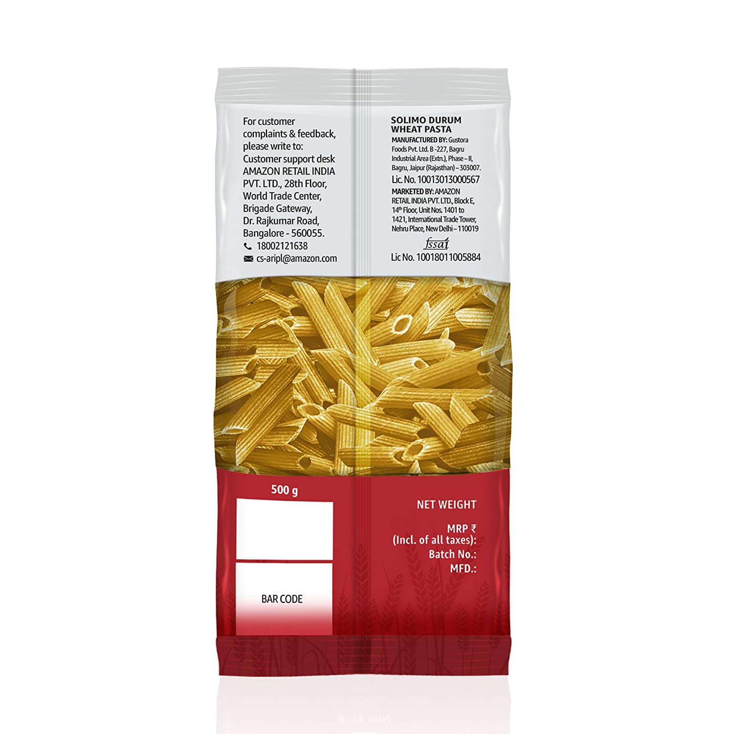 Amazon Solimo Durum Wheat Penne Pasta Image