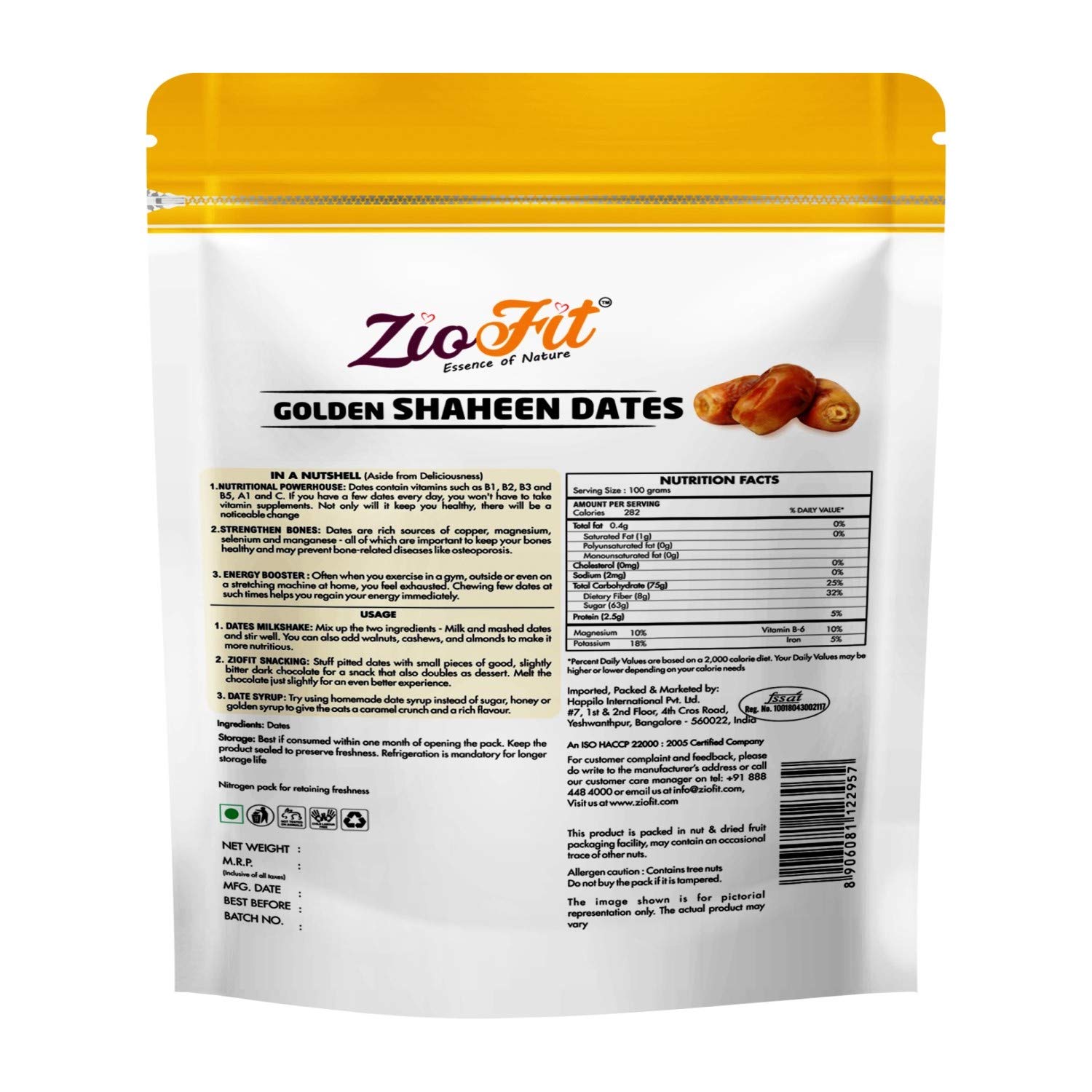 Ziofit Golden Shaheen Dried Dates Image