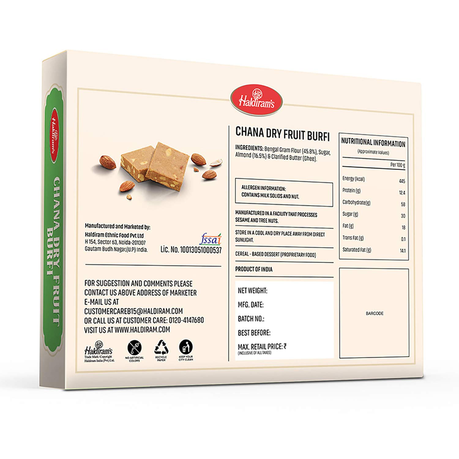 Haldiram Chana Dry Fruit Burfi Image