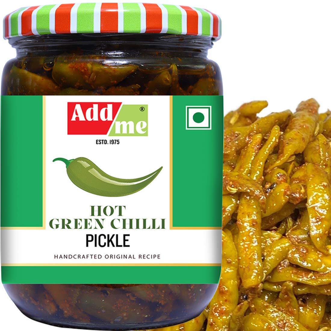 Add me Homemade Spicy Hot Green Chilli Pickle Image