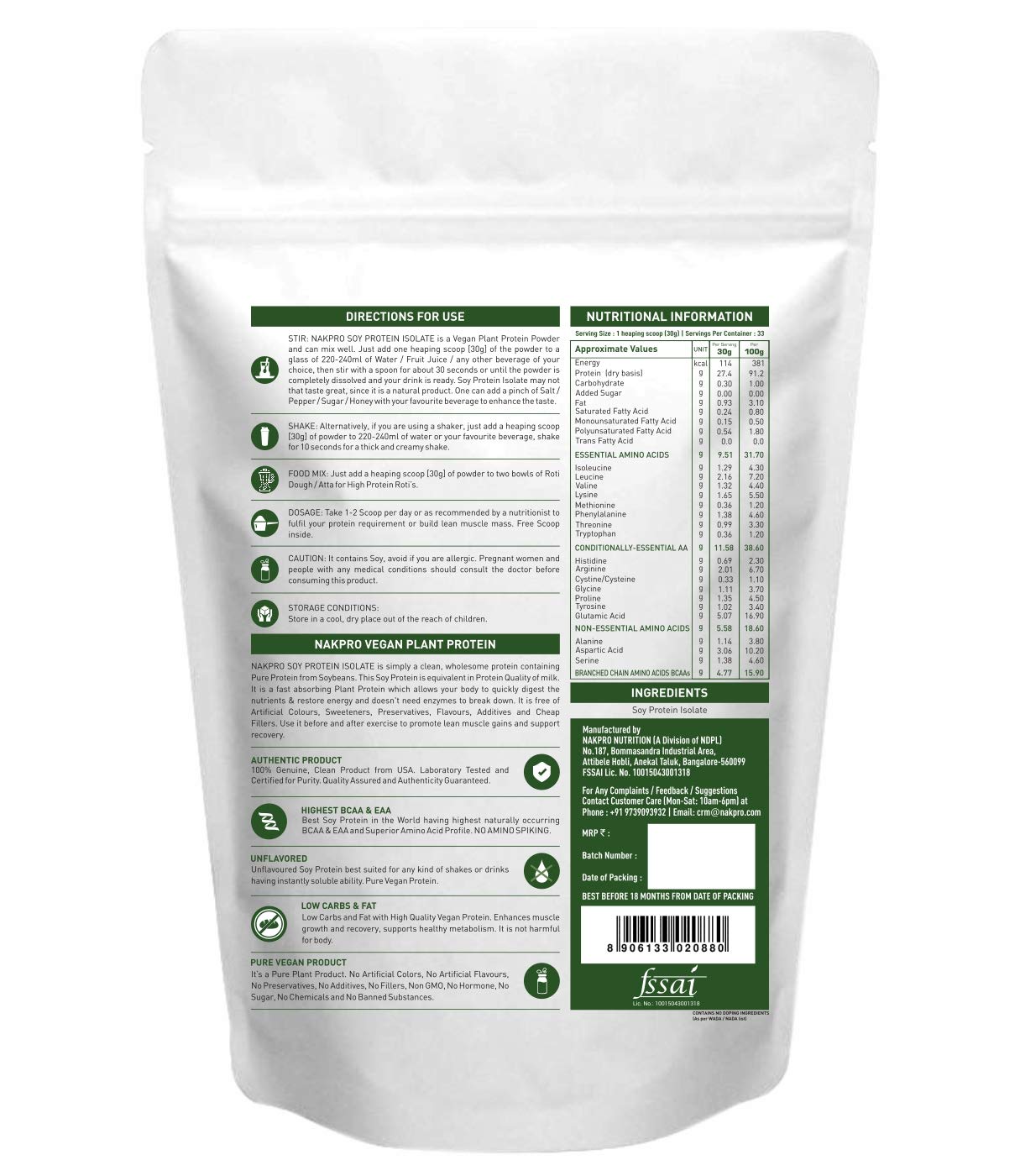 NAKPRO VEGAN SOY PROTEIN ISOLATE Image