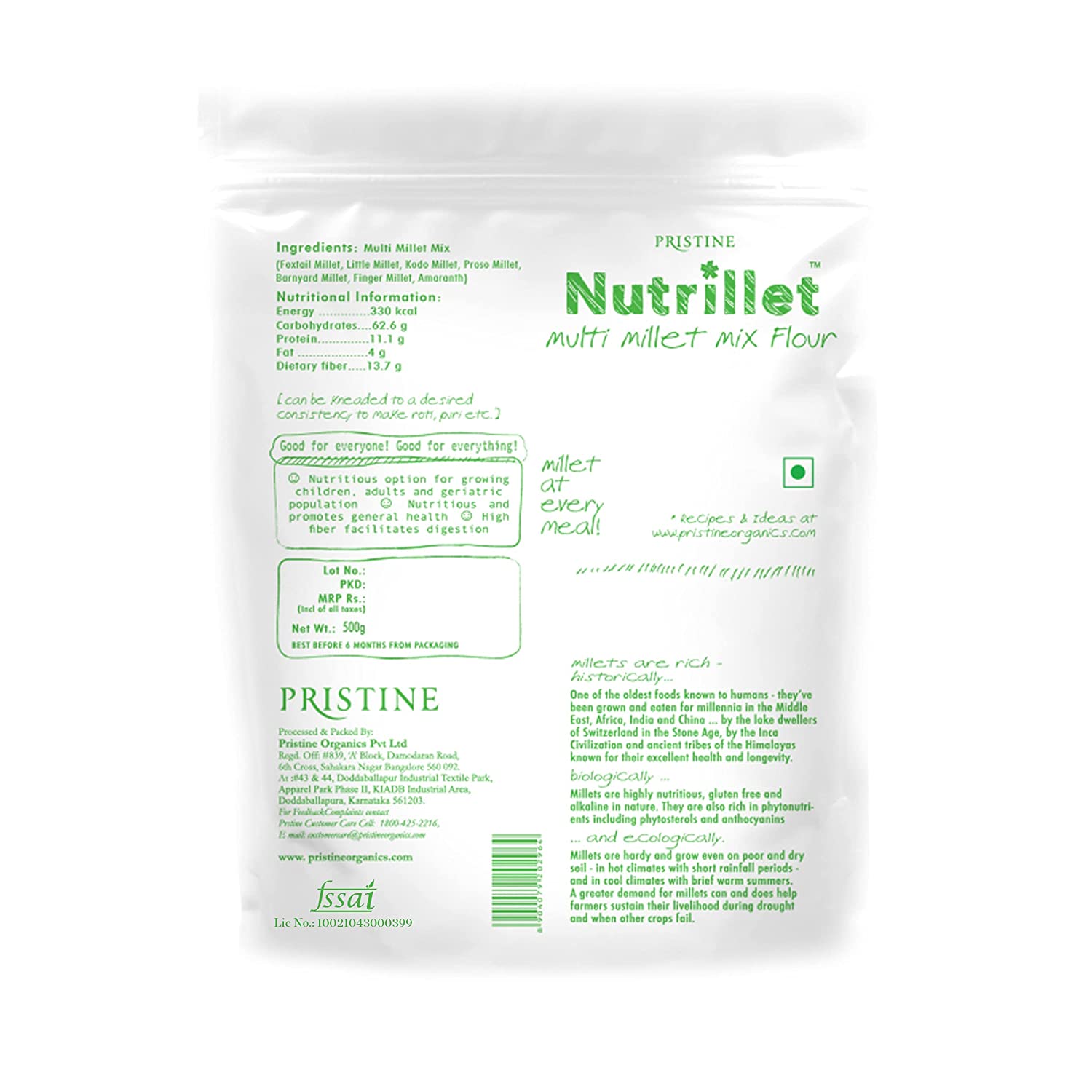 PRISTINE Nutrillet Healthy Mixed Millet Flour Image