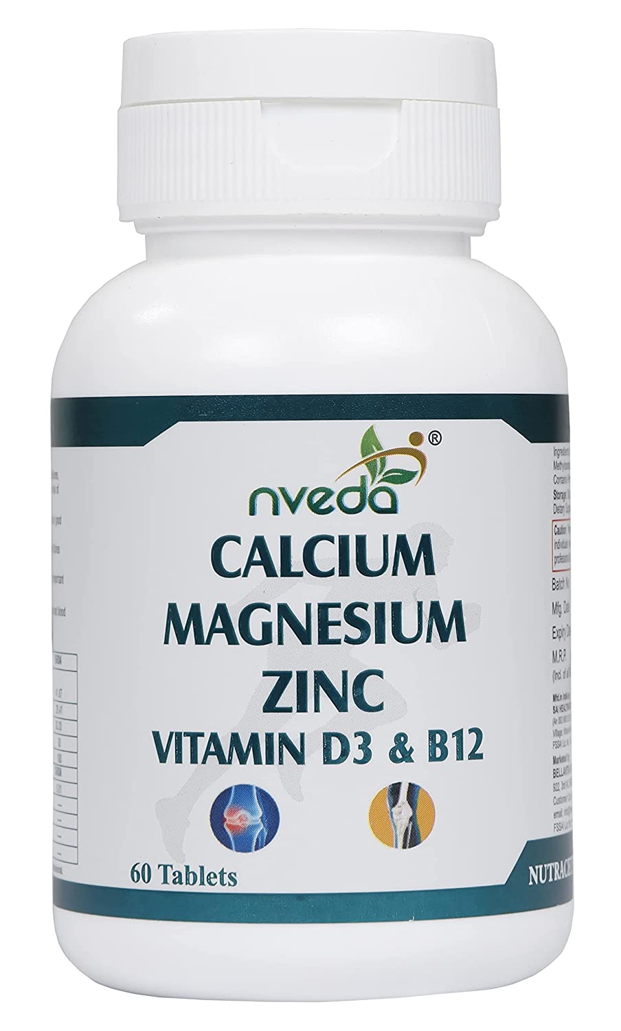 Nveda Calcium Magnesium Zinc Vitamin D3 & B12 Image