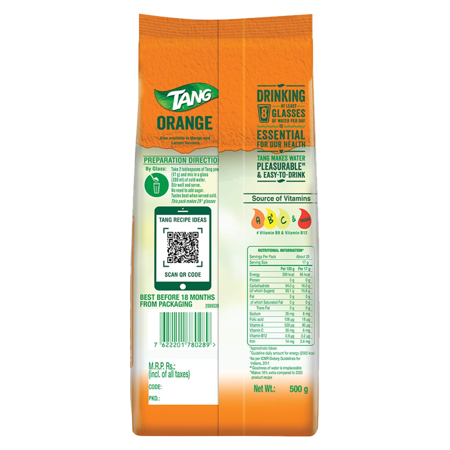 Tang Vitamin C Enriched Instant Drink Mix Orange Image