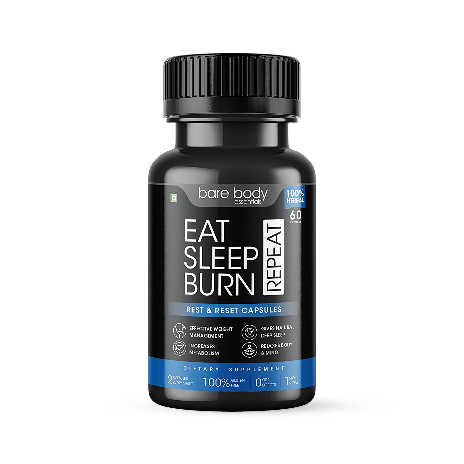 Bare Body Essentials Eat Sleep Burn Repeat Herbal Capsules Image