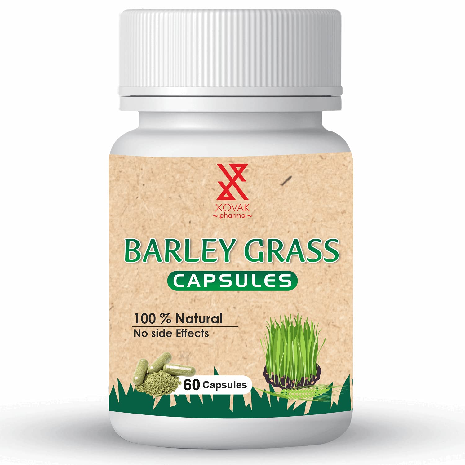 Xovak Pharma Organic Barley Grass Capsules Image