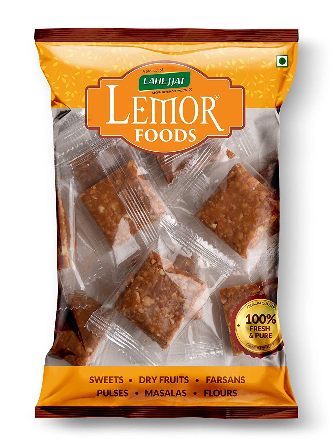 Lemor Winter Special Crushed Peanut Pillow Pack Chikki Image