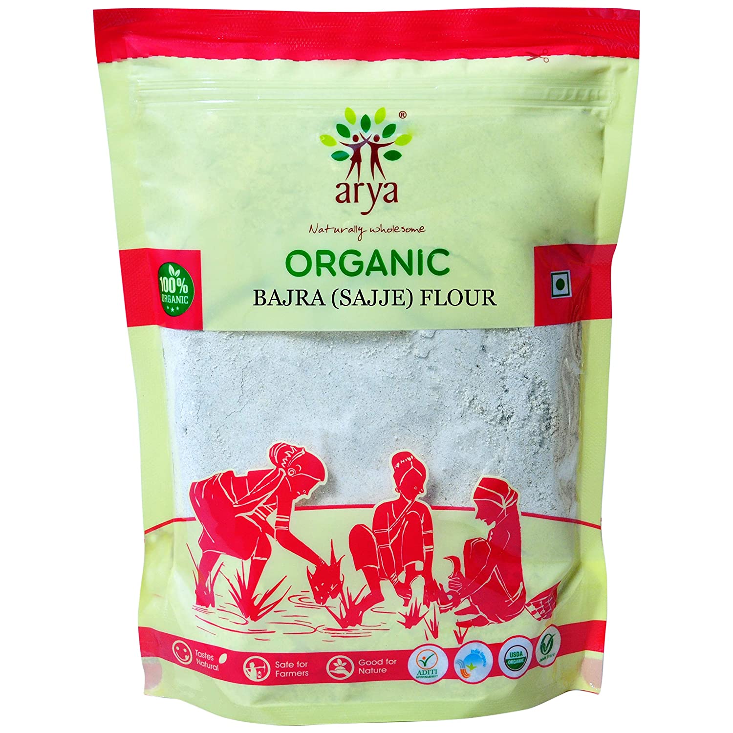 Arya Farm Certified Organic Pure Bajra Atta Image